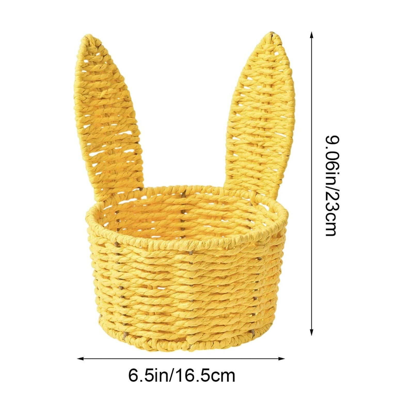 Lunxisen 1 Pcs Paper Cord Woven Rabbits Ear Flower Basket Florist Fresh Flower Arrangement Basket Gift Basket Easter Decorative Rabbits Ear Flower Basket