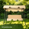 thumbnail image 5 of Outdoor Swing Set with Cushion & Sunshade Canopy 250KG Weight Capacity Iron Frame Oxford Cloth Patio Swing for Garden Backyard Balcony, 5 of 8