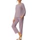 thumbnail image 4 of Conjuntos de pijama suaves y sueltos de modal para mujeres INSPIRE CHIC, camiseta de manga larga y pantalones de dormir de pierna ancha, color morado, 4 of 6