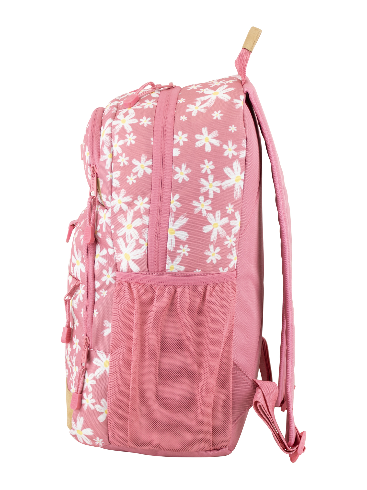 Mochila unisex de 19" Aero Core, rosa con margaritas tradicionales 5