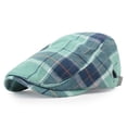 thumbnail image 1 of Gorro Gatsby Newsboy de gorra plana ajustable a cuadros verdes para hombre, 1 of 1