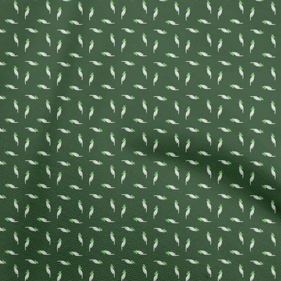 oneOone Viscose Chiffon Dark Green Fabric Parrot Sewing Material Print Fabric By The Yard 42 Inch Wide