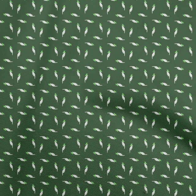 oneOone Rayon Dark Green Fabric Parrot Fabric For Sewing Printed Craft Fabric By The Yard 56 Inch Wide