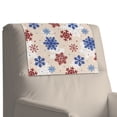 thumbnail image 4 of SCRAWLGOD Christmas Snowflake Snow Print Beige 2 Pieces Headrest Covers for Recliners Waterproof Sofa Headrest Protector for Recliner Chair Couch Stain Resistant Furniture Protector 17x27 in, 4 of 7