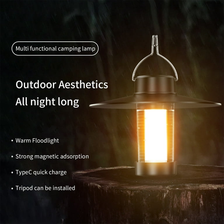 Cnkeeo LED Camping Lantern Light Rechargeable, Emergency Outdoor Camping Lamp Flashlights - Stepless Dimmable, 4 Modes, Ipx5 Waterproof, Portable