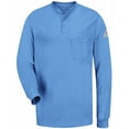 thumbnail image 4 of Bulwark Long Sleeve Tagless Henley Shirt SEL2 Light Blue L, 4 of 6