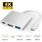 USB C to HDMI Adapter, USB 3.1 Type C to HDMI Adapter with 4K Output, Thumderbolt 3 to HDMI Adapter Digital AV Multiport Converter with USB-C Charging Port Compatible for MacBook Pro/MacBook Air