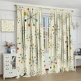 thumbnail image 4 of Medieval Blackout Curtains, 50s and 60s Medieval Geometric Abstract Retro Rod Pocket Window Decoration, Bedroom Living Room Kitchen Curtains42X54 Inch, Style-2, 4 of 6