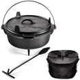 thumbnail image 1 of Uno Casa Olla holandesa de hierro fundido para camping - Olla con tapa presazonada de 5,6 litros ide, 1 of 8