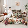 thumbnail image 4 of Homewish Xmas Gingerbread Man 2pcs Bedding Comforter Set For Teens Boys Girls,Colorful Candy Cane Twin Comforter Sets,Merry Christmas Breathable Bedding Set,Ultra Soft Home Decor,Reversible, 4 of 8