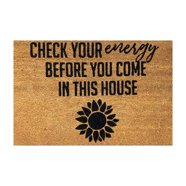 Dsscvnef Funny Doormat Farmhouse Welcome Rug Decorative Front Door Mat English Floor Carpet Positive Energy Home