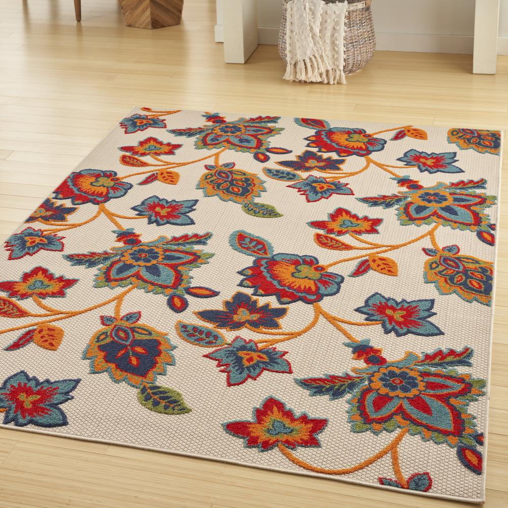 Nourison Aloha Indoor/Outdoor Multicolor 7'10" x 10'6" Area Rug, (8x11)