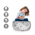 thumbnail image 2 of Nature Storage Toy Bag Chair, Floral Theme Botanical Patterns Colorful Flower Motifs Seasonal Art, Stuffed Animal Organizer Washable Bag, Small Size, Pale Taupe Pale Pink, by Ambesonne, 2 of 3