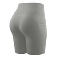 thumbnail image 6 of Puyaiuu Women Plus Size High Waist Biker Yoga Shorts With Side Pockets Stretch Quick Dry Workout Athletic Shorts Dark Gray 95%Polyester,5%Spandex Gift, 6 of 8