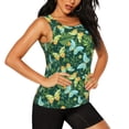thumbnail image 2 of Haiem tropical butterflies and plants Printed Women's Workout Tank Top, Quick-Dry Sleeveless Gym Shirt, Breathable Lightweight Athletic Top for Running, Yoga, and Casual Wear-Medium, 2 of 7