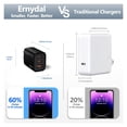 thumbnail image 2 of Cargador Ernydal 65W GaN Dual USB-C USB-A Fast negro, 2 of 7