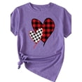 thumbnail image 2 of XCHQRTI Love Heart Shirt for Women Valentine's Day Tshirt Graphic Lovely Short Sleeve Tee, 2 of 3