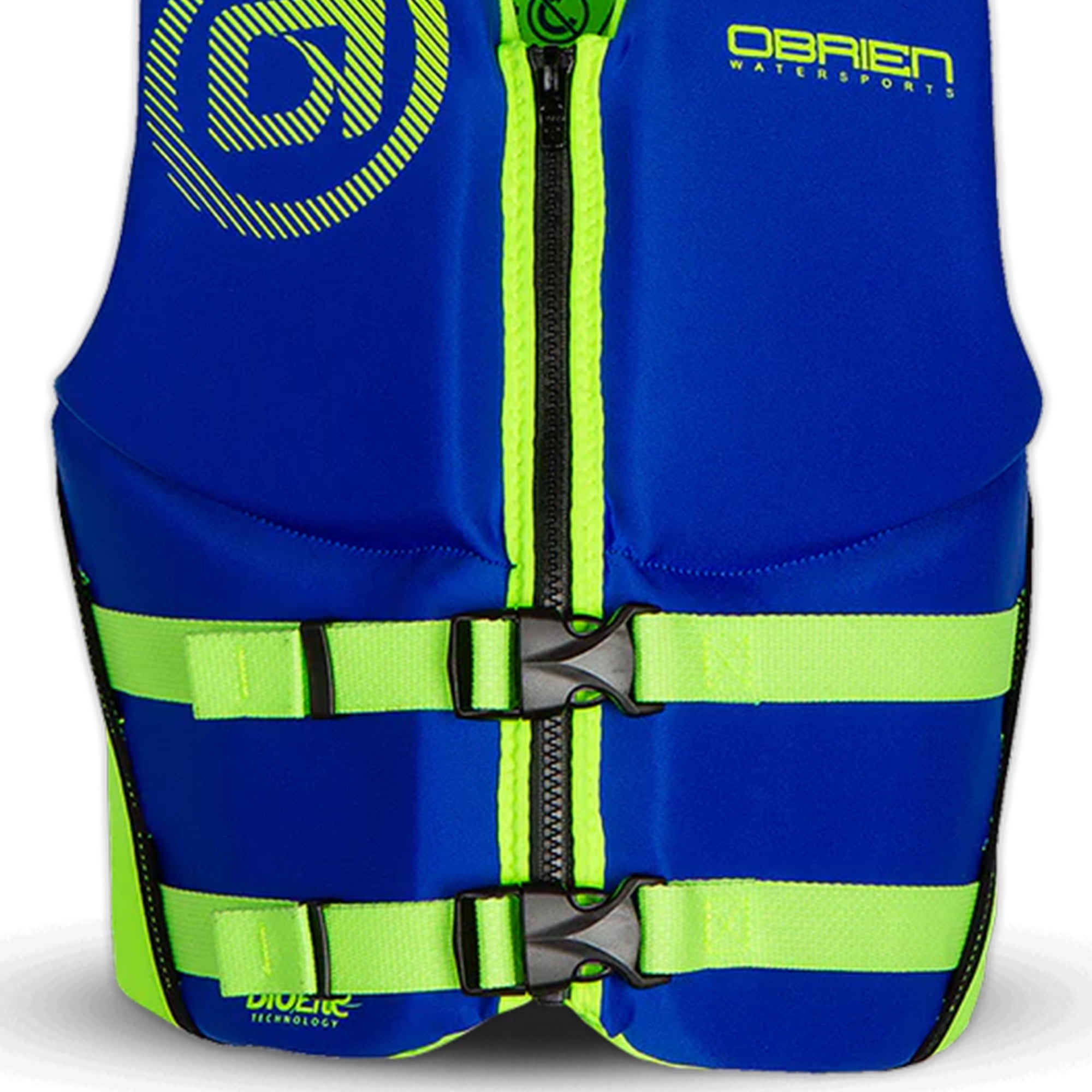 O'Brien Youth Traditional Neoprene CGA Life Jacket, Size 55 to 85 lb, Blue/Green