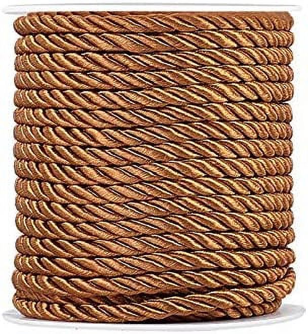 Twisted Rope Trim Thread 5mm Twisted Cord 59 Feet Decorative Rope Twisted  Silk Ropes Satin Shiny Cord for School Project Home Decors Curtain Tieback  Graduation Honor Cord (Saddle Brown) 