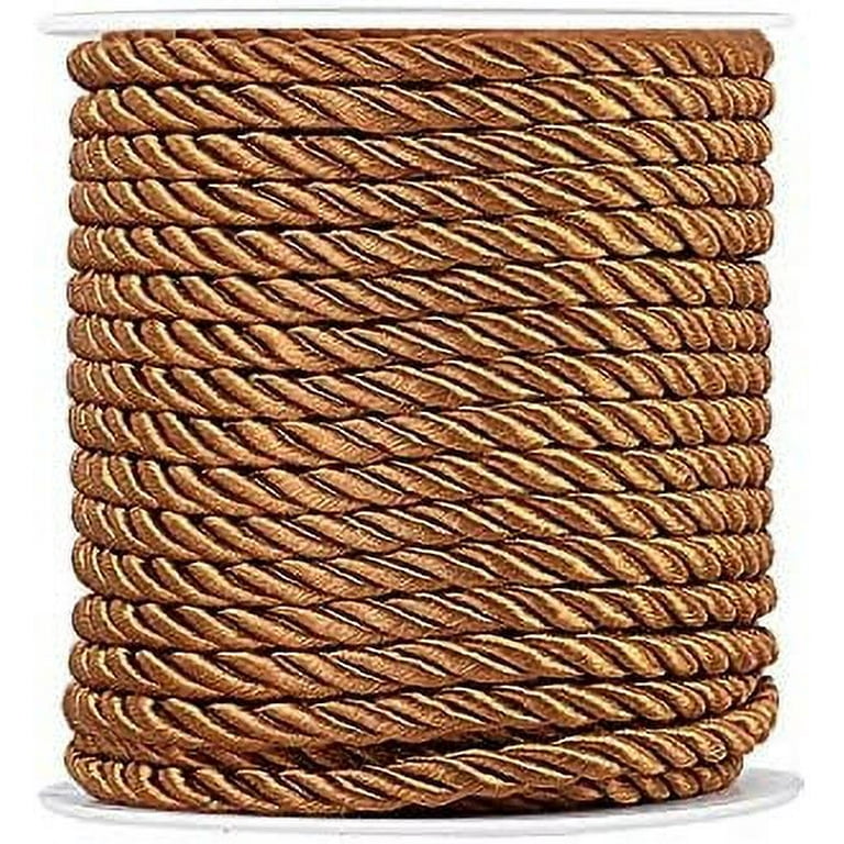 Twisted Rope Trim Thread 5mm Twisted Cord 59 Feet Decorative Rope Twisted  Silk Ropes Satin Shiny Cord for School Project Home Decors Curtain Tieback  Graduation Honor Cord (Saddle Brown) 