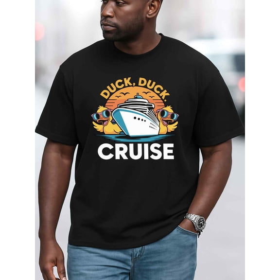 Greenink Summer Cruise Duck T-Shirt men t shirts black elegant limited edition t shirts For summer Fall Vintage Unisex Shirt Crewneck tshirts
