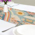 thumbnail image 4 of Yayeee Table Runner 70 inches Long Home Kitchen Dinning Party Decoration, Beige Rainbow Clouds, 4 of 7