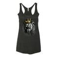 thumbnail image 2 of Wild Bobby, King Lion with Gold Crown Art, Animal Lover, Women Tri-Blend Racerback Tank Top, Vintage Black, Small, 2 of 4