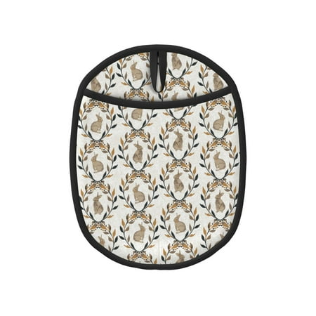 

Pofeuu Retro Bunny Print Silicone Pot Mat Mitten With Hanging Loop Heat Resistant Oven Mitts Non-Slip Bbq Baking Smoking Potholders