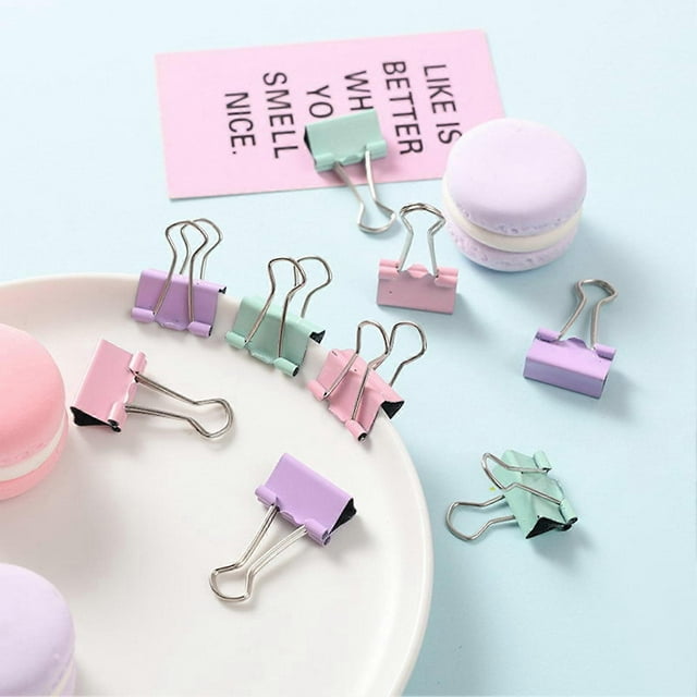 Paper Clips Set Sturdy Box Packed Light Cute Portable Multi Purpose Office Clips Set for Family School Business Purple
