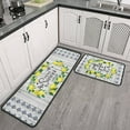 thumbnail image 2 of Lemon Kitchen Rug 2 Pieces Set, Washable Non-Slip Kitchen Sink Farmhouse Decor Carpet, Home Water Absorb Microfiber Cushioned Kitchen Floor Standing Mats 17"x47"+17"x30", 2 of 6