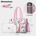 thumbnail image 5 of Teacher Tote Bag,Pioneer Flower Floral Print Pattern Teacher Utility Tote Bag,Large Work Tote Bags for Women with Multiple Pockets,Top Zipper Closure,13.8x10.6x6.7 Inch, 5 of 5
