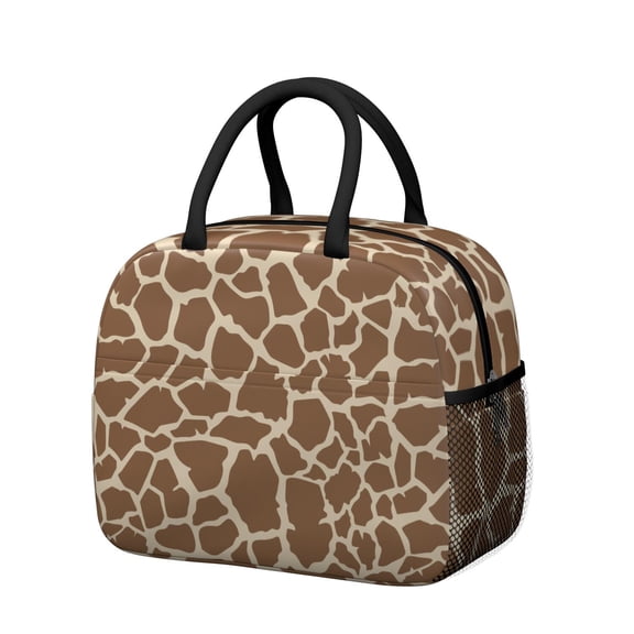 Insulated Lunch Bag for Women, Floral Print Oxford Fabric Lunch Box, Leakproof Thermal Cooler Tote for Work, School & Picnic, Leopard Animal Print