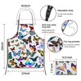thumbnail image 3 of Colorful Butterfly Collection Pattern Apron-Garden Aprons for Women with Pockets-Cotton Linen Waterproof Kitchen Cooking Gardening Aprons Adjustable for Kitchen,Cooking,BBQ and Salon 33x27 Inch, 3 of 7