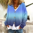 thumbnail image 2 of RYRJJ Women's Furry Cardigan Sweaters Long Sleeves Open Front V-Neck Button Down Cardigans Loose Casual Knit Sweater Outwear(Dark Blue,M), 2 of 5
