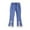 Blue, variant on Girls Flare Jeans Pants Bell Bottom Denim Pant Elastic High Waist Casual Pants Pockets Kids Clothing