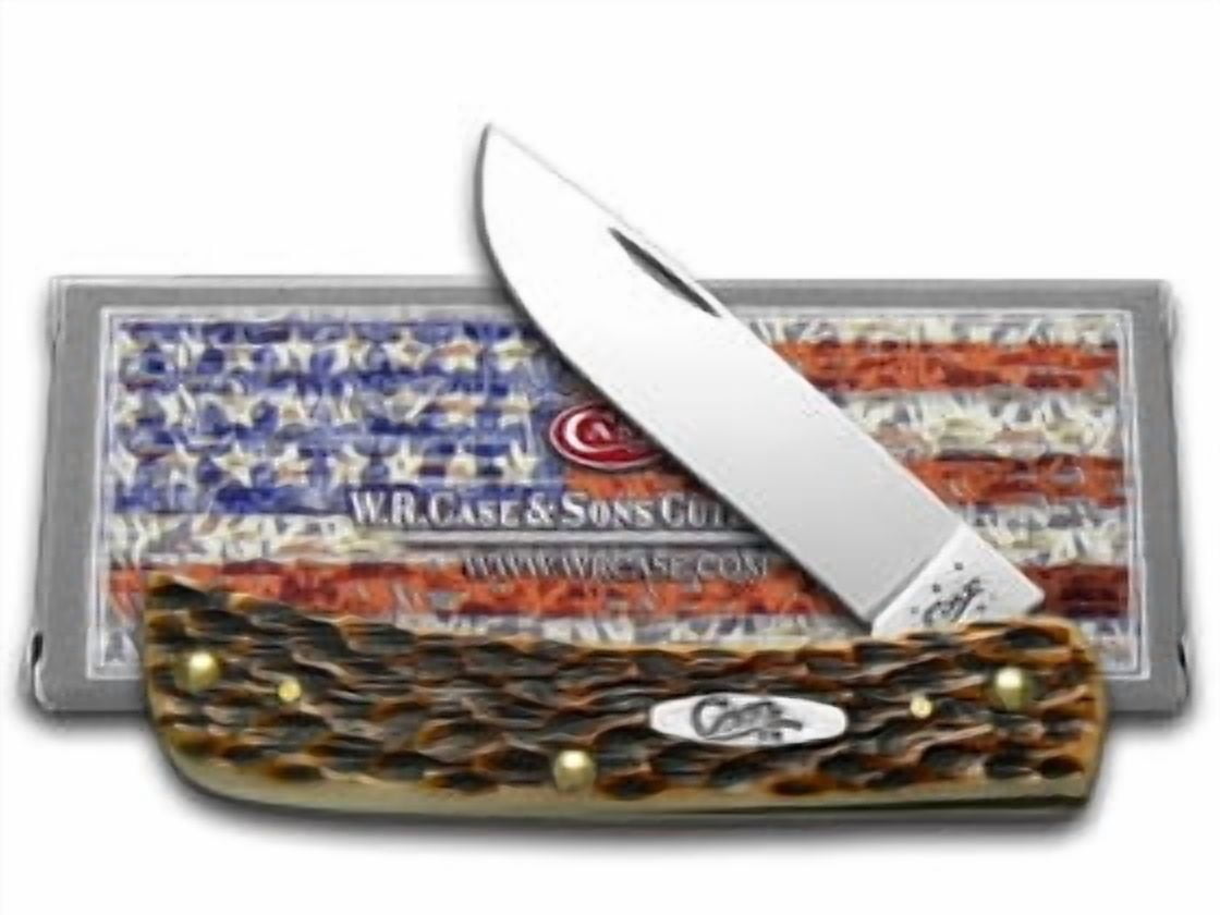 Case XX Knives Case XX Sod Buster Jr Folding Knife Amber Jigged Bone CA245