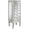 thumbnail image 1 of Posh Living Evangeline 6-Drawer Modern Glass & MDF Jewelry Armoire in Clear, 1 of 7
