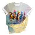 thumbnail image 4 of Youyipin Womens Tops Retro Horse Equestrian Clothing Equestrianism Equestrian T-Shirt Basic Tees Graphic Tees For Women, 4 of 5