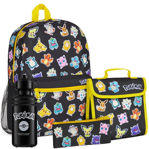 Set de mochila Pokémon, 4 unidades, estuche para botellas de agua para niños
