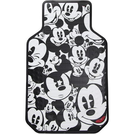 Plasticolor Mickey Mouse Universal Automotive Floor Mats, Vinyl, Black and White, 2 Piece