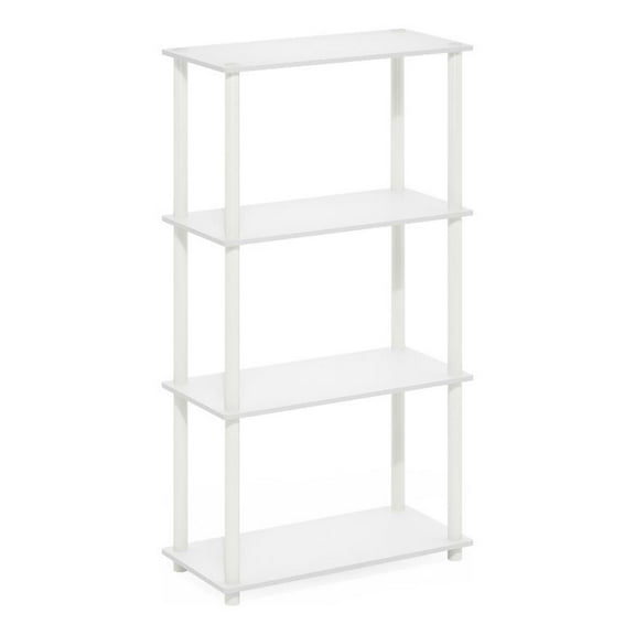 Pemberly Row Turn-N-Tube 4-Tier Multipurpose Shelf Display Rack in White