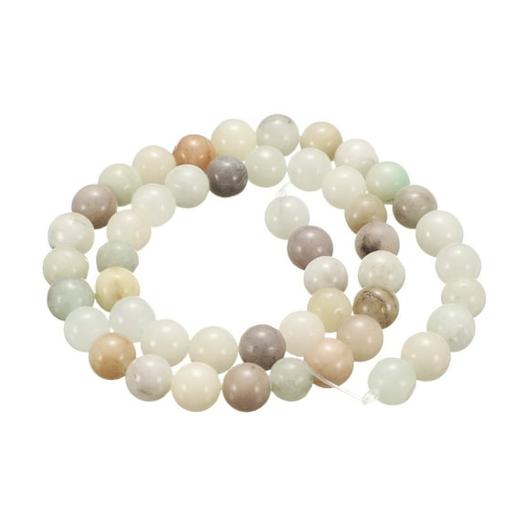 Uxcell 50pcs Natural Stone Beads 8mm River Stone B Round Gemstone Stone Loose Beading Real Genuine Smooth Balls Bead for Jewelry Making Bracelets Necklace Earrings DIY