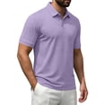 thumbnail image 5 of Men's Classic Short Sleeve Polo Shirt Solid Color Knit Collar Regular Fit Casual Business Top Breathable Comfortable Summer Wear Pullover Performance Shirts Tees, 5 of 5