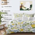 thumbnail image 3 of Lemon with 4 Piece Duvet Cover Set Queen Size Green Leaf Blooming Floral Botanical Farm Country Soft Bedding Set Comforter Cover, 1 Duvet Cover 1 Flat Sheets and 2 Pillowcases, 3 of 9