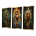 thumbnail image 3 of Designart "Holy Mary Radiating Aura IV" Christianism Framed Wall Art Set Of 3 - Green Traditional Frame Gallery Wall Set For Home Decor, 3 of 6