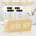 thumbnail image 2 of PATLOLAV Digital Alarm Clock, with Wooden Electronic LED Time Display, 3 Alarm Settings, USB Power Cord Charging, Week, Temperature , Wood Made Digital Clocks for Office, Bedroom, Bedside, 2 of 5