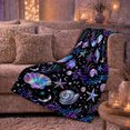 thumbnail image 6 of Mystical Celestial Seashells Moons Pearls Cosmic Ocean, Festive Holiday Scene, Warm Flannel Blanket for Living Room and Reading Nook, Art Lovers Friendship Gift, Festive Home Decor, 6 of 9