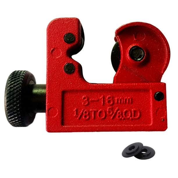 Mini cortador de tubos de cobre Dinheiro - Mini cortador de tubos ajustable para cobre, metal, plástico, latón, acero inoxidable fino para tubos de diámetro exterior (3-22 mm)/(3-22 mm) con hojas de