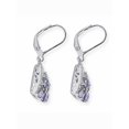 thumbnail image 2 of PalmBeach Jewelry 1.29 TCW Pear-Cut Genuine Tanzanite Diamond Accent Platinum-plated Sterling Silver Fan-Shaped Earrings, 2 of 4