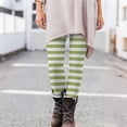 thumbnail image 2 of IWRICH Women's Striped Tights High Waisted Ankle Length Leggings Stretchy Soft Running Yoga Pants Green XXL, 2 of 5